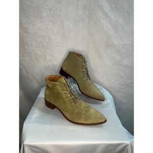 Loucos & Santos Sage‎ Green Suede Booties Women's 9 – Fall Ankle Boots